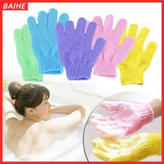 ไป๋เหอ อาบน้ําล้างผ้าขัดผิวขัดผิวห้านิ้วถุงมืออาบน้ําฟองน้ํา…