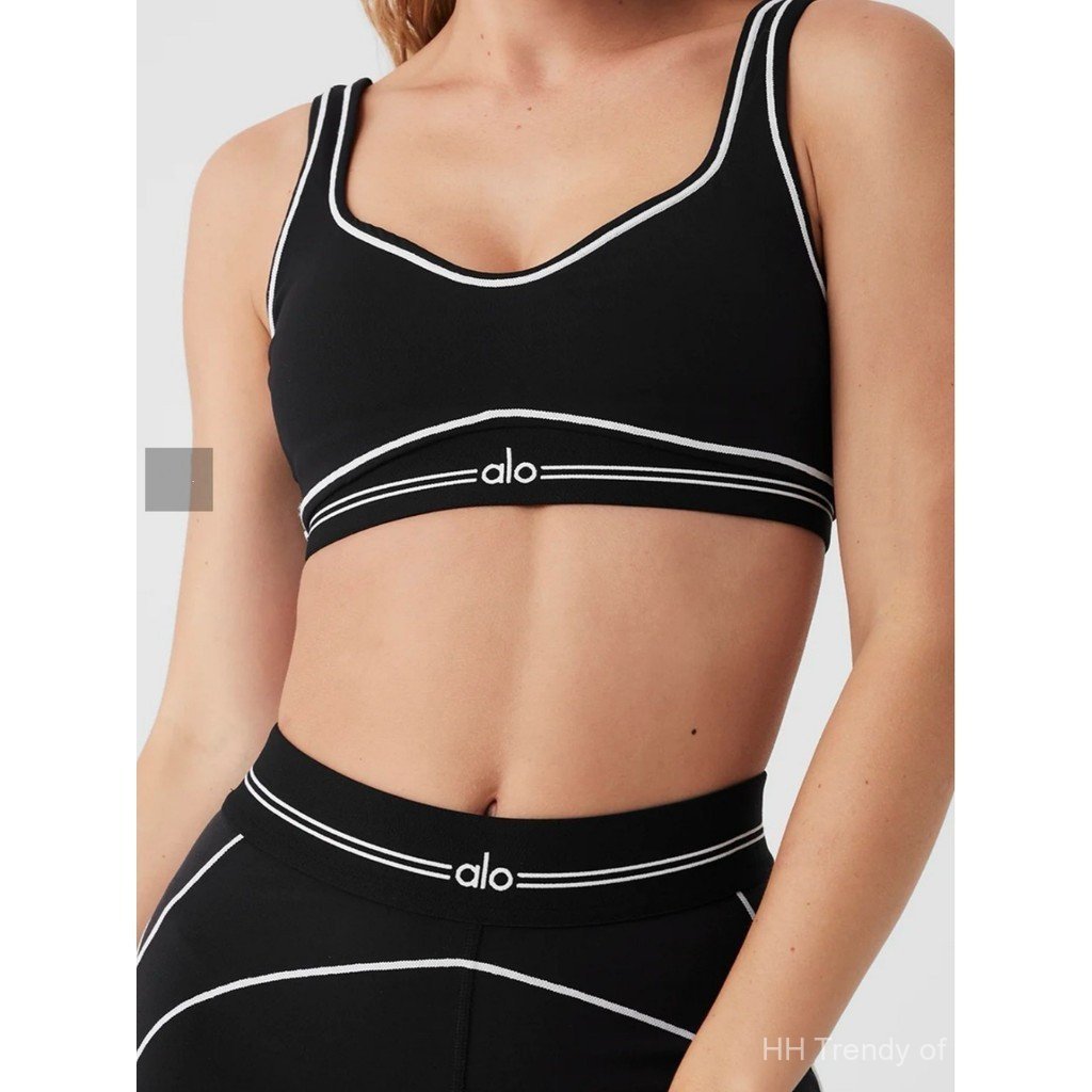 alo yoga夏季新款瑜伽套装运动健身服可拆卸胸垫文胸女外穿高腰收腹紧身裤