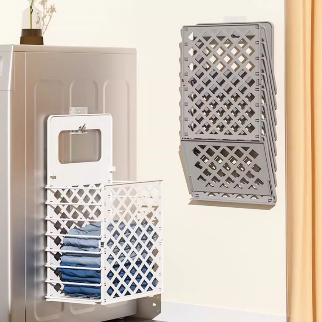 Ubear ตะกร้าซักผ้า แบบมีหูหิ้ว แบบติดผนังห้องน้ํา ความจุสูง ผลิตจากพลาสติกคุณภาพดี