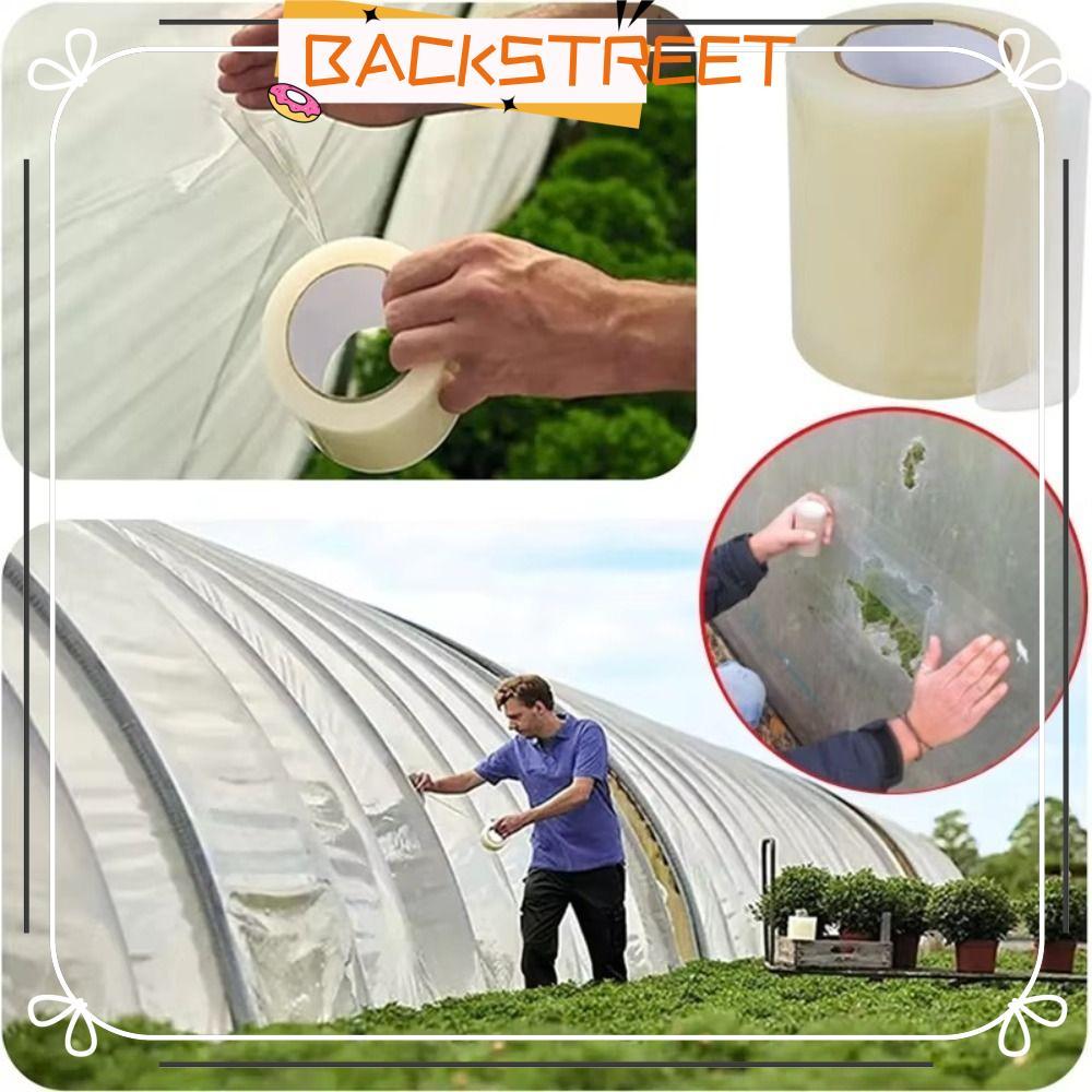 BACKSTAGEREAT Film Repair Tape, Transparent Strong Adhesion Houseroom Repair Patch, UV Resistance Gr