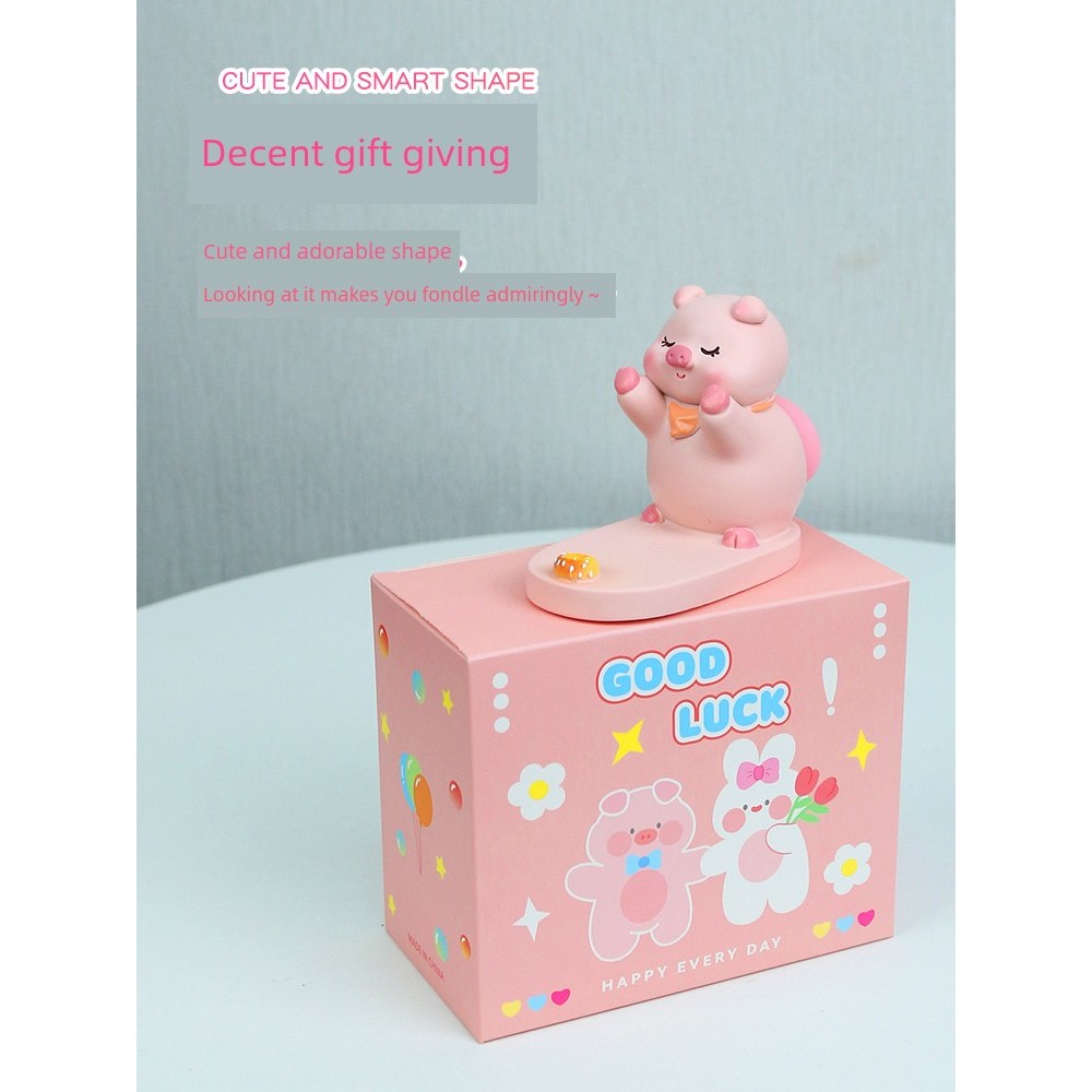 ผู้ถือโทรศัพท์น่ารัก litem desktop holder ที่วางโทรศัพท์สร้างสรรค์สํานักงานลูกหมูน่ารักเรียบง่าย