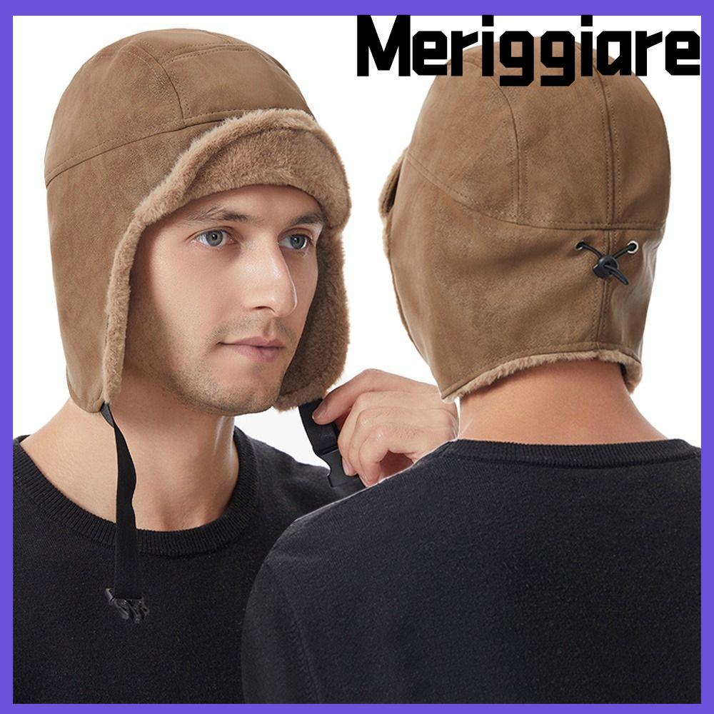 MERIGGIARE Bomber Hat, Warm Plush Winter Cap, Outdoors Waterproof Windproof Casual Ushanka Fur Hat R