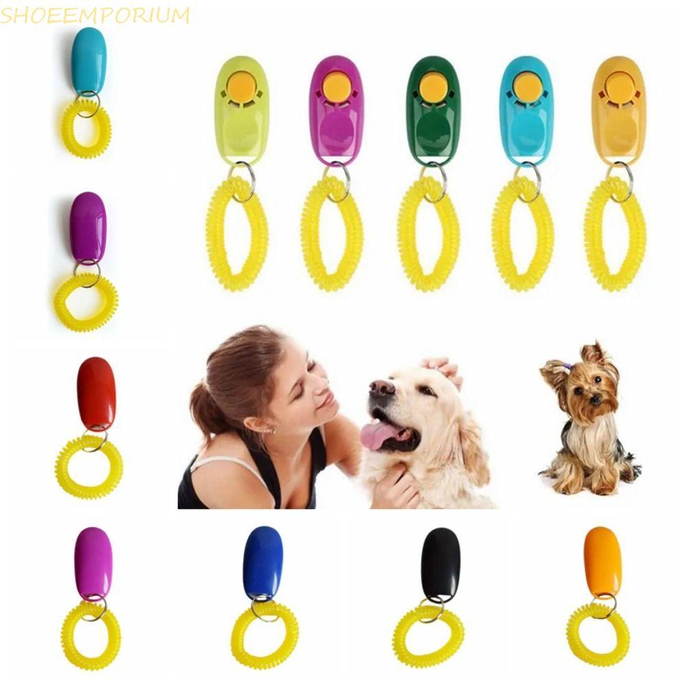 SHOEEMPORIUM สัตว์เลี้ยง Tranining Clicker, แบบพกพาหลายสีสุนัข Clicker ของเล่น, เครื่องมือฝึกสุนัขพล