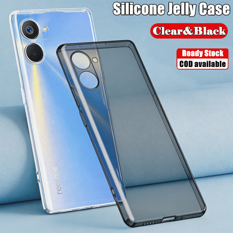 สําหรับRealme C33 RMX3624 RMX3627 Silky Smooth Soft Smokyสีดําโปร่งแสงซิลิโคนสีเหลืองใสJelly Case