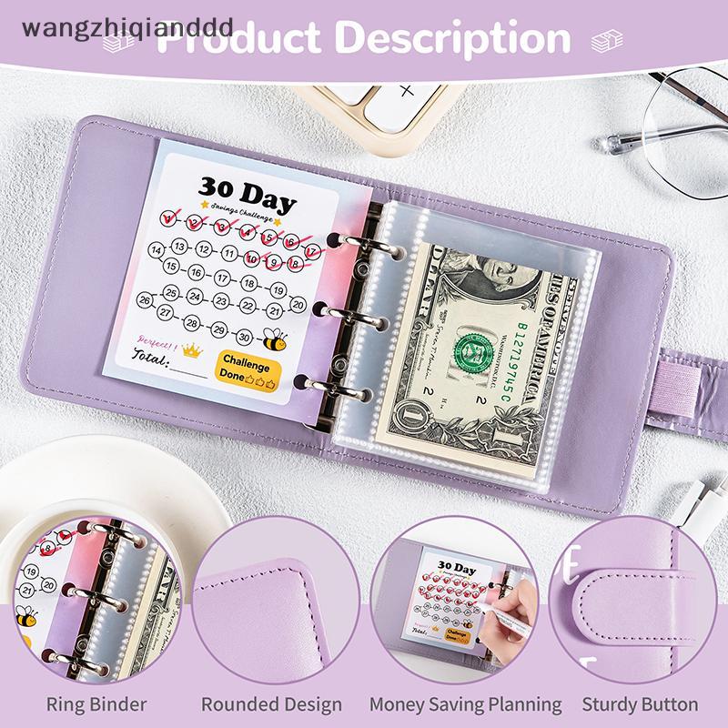 Hot ซองนํากลับมาใช้ใหม่ได้สําหรับเงิน Saving Challenge 30 Day Envelope Challenge ถุงออมทรัพย์