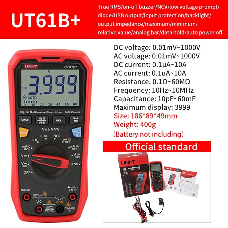 UNI-T UT61B UT61D UT61E Plus มัลติมิเตอร์ Analog เครื่องทดสอบไฟฟ้าดิจิตอล 22000 นับแอมป์มิเตอร์โวลต์