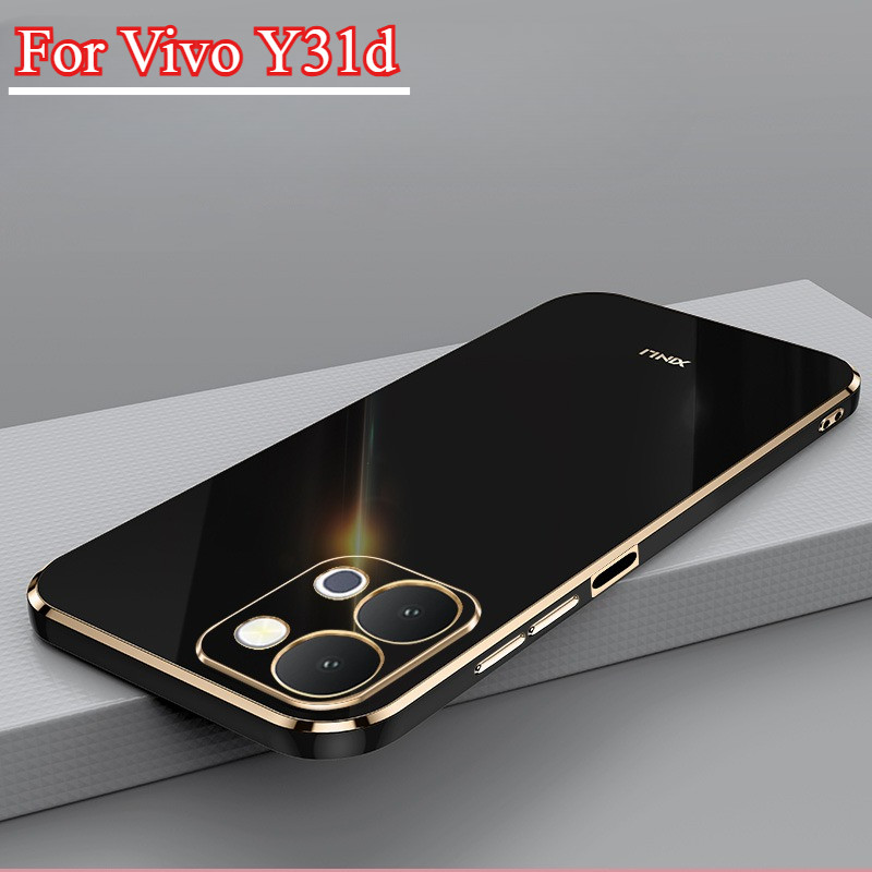 ชุบ Soft TPU สําหรับ Vivo Y31D 4G แฟชั่น Glossy Electroplated ซิลิโคนเคสโทรศัพท์บางปกหลัง VivoY31D V