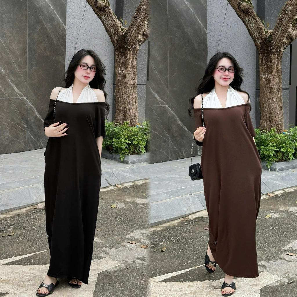 PHUC HAN QC VF04 | เสื้อกันแดดผ้าฝ้ายเปิดไหล่สีขาว -ชุดคลุมท้องสําหรับใช้ในบ้านออกไปข้างนอกปาร์ตี้