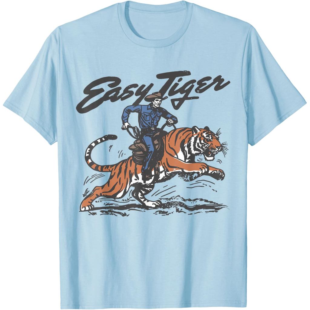 Easy Tiger Retro Cowboy Design Western Graphic T-Shirt