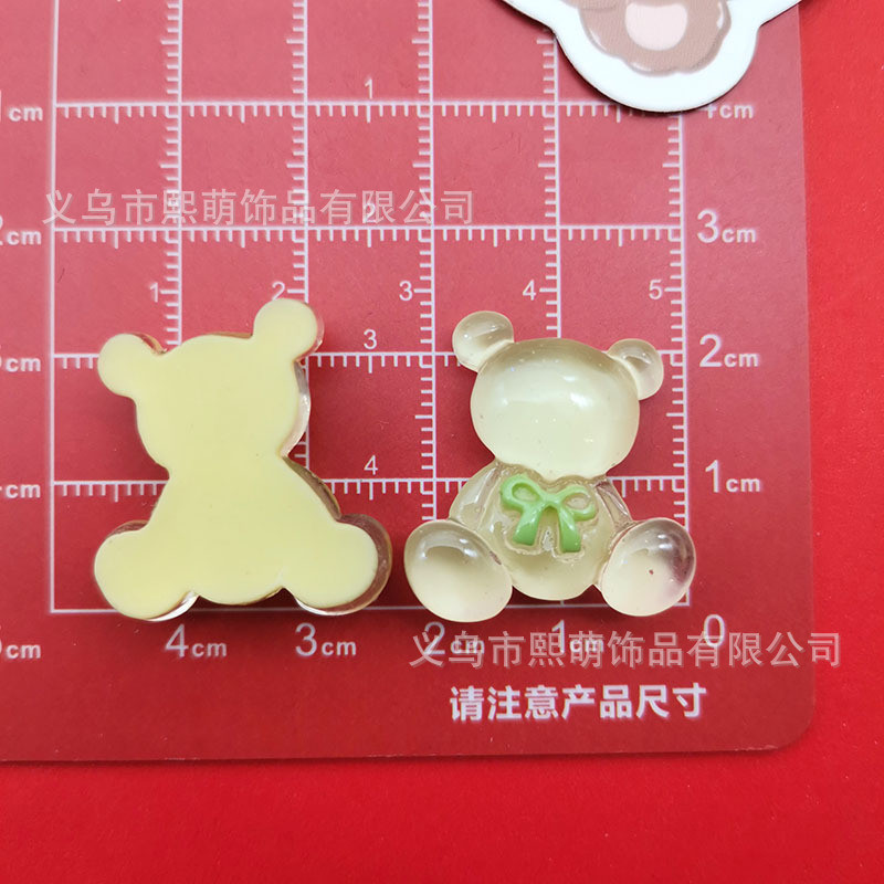 โปร่งใสโปร่งใส Fine แฟลชสี Bow Tie Bear diy อุปกรณ์เรซินครีมกาวเคสโทรศัพท์ Headdress กิ๊บติดผมเครื่องประดับ Patch