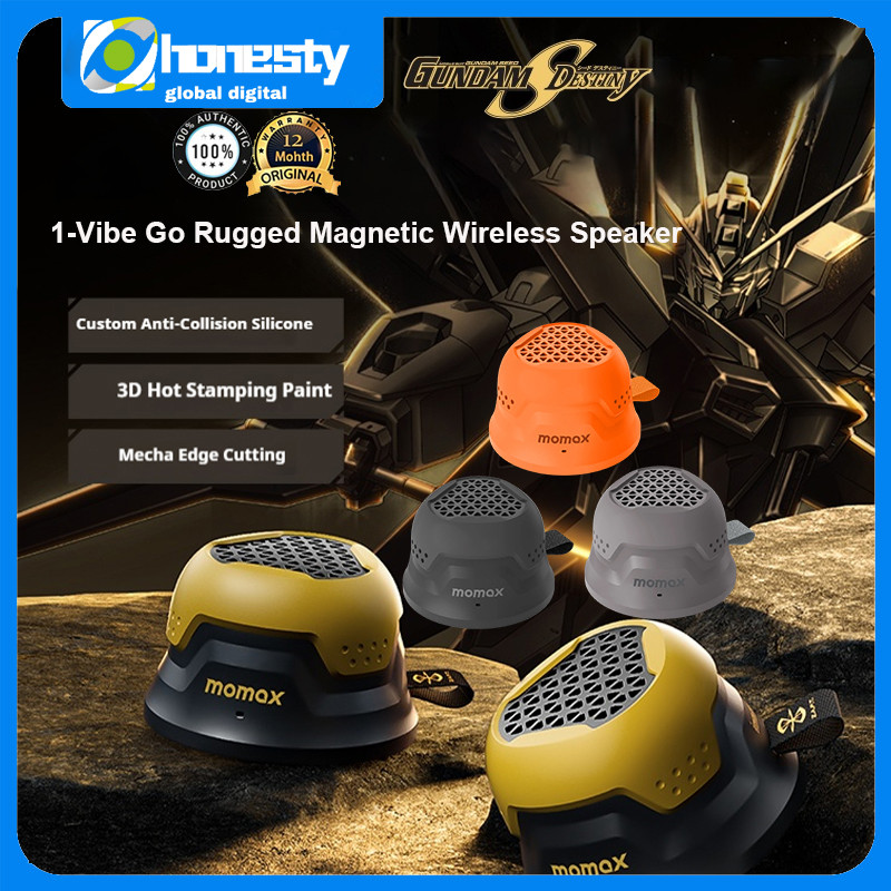 Momax Mobile Suit Gundam Limited Edition Magnetic Buetooth Speaker 1-Vibe Go Rugged Portable True Wi