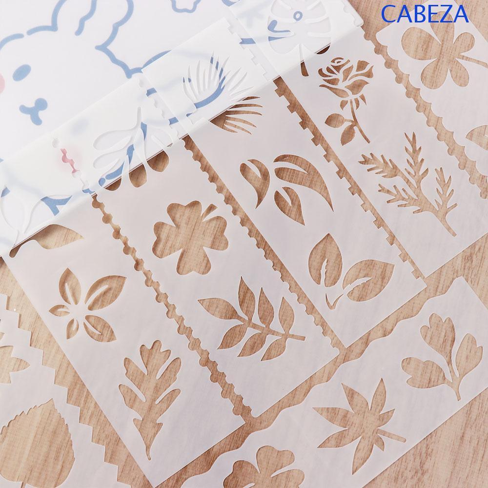 CABEZA วาดลายฉลุ 8 ชิ้น/เซ็ตภาพวาดเครื่องมือเด็ก Hollowed นักเรียนมือวาด Letter Stencil