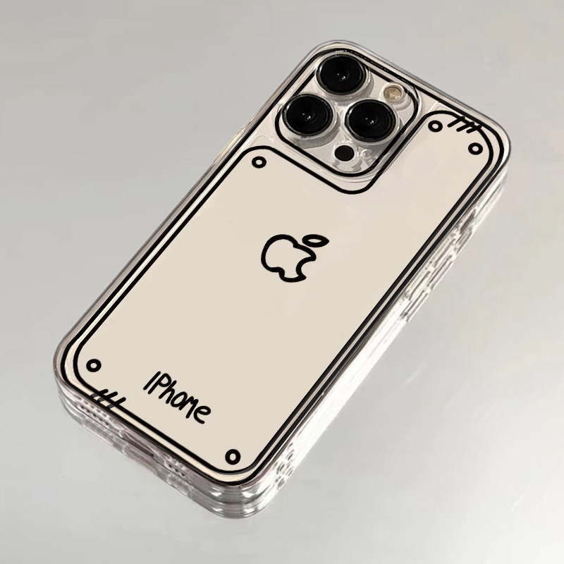 สองมิติมือวาดเส้นเหมาะสําหรับ iphone16promax เคสโทรศัพท์ Apple 15/13/14/12 Huawei mate70 สไตล์ใหม่ v