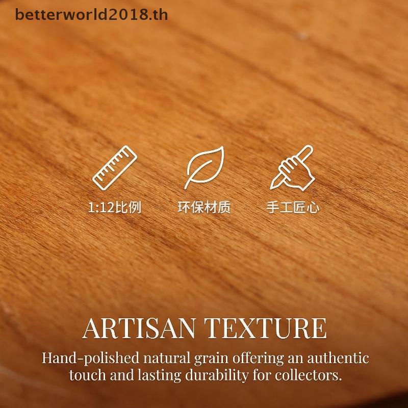 [bet] 1/12 ตุ๊กตาจําลองมินิชากลมโต๊ะกาแฟรุ่นบ้านตุ๊กตาเฟอร์นิเจอร์ไม้ตกแต่งตุ๊กตาบ้านแกล้งเล่นของเล่