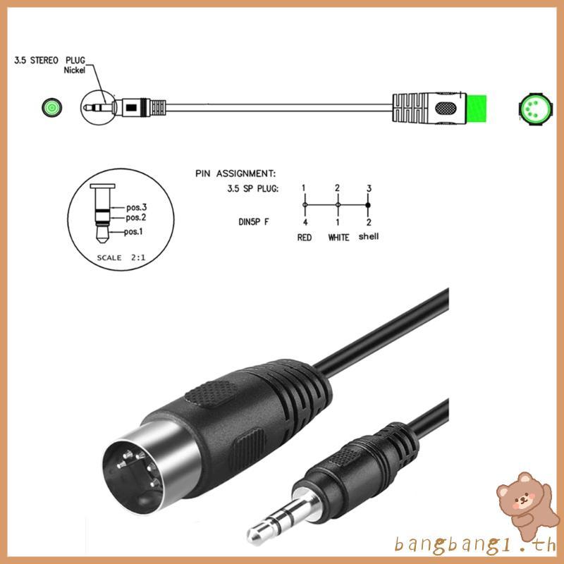 Bangb 5-Pin DIN-Male สาย 3 5 มม.ชาย MIDI Din 5 Pin MIDI ชายหญิงสาย