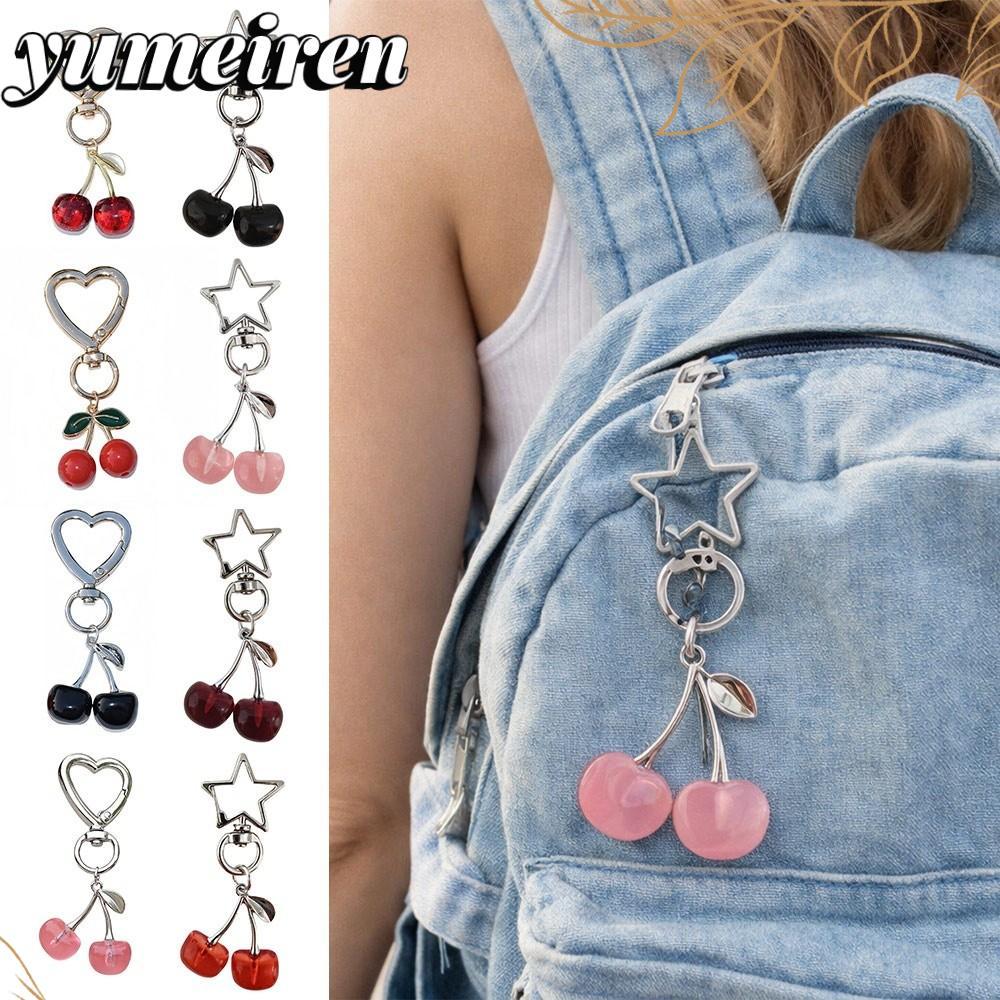 พวงกุญแจเรซิ่นเชอร์รี่ DIY ผลไม้จำลอง สำหรับกระเป๋า รถยนต์ หูฟัง อุปกรณ์แฟชั่นผู้หญิง