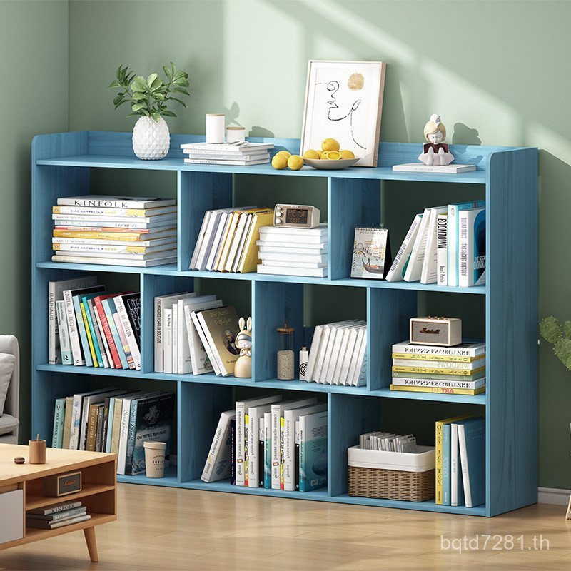 ชั้นวาง Rack Rack Multi-Layer Lattice เด็กตู้หนังสือชั้นวางหนังสือ Wall-to-Wall ชั้นตู้ Simple นักเร
