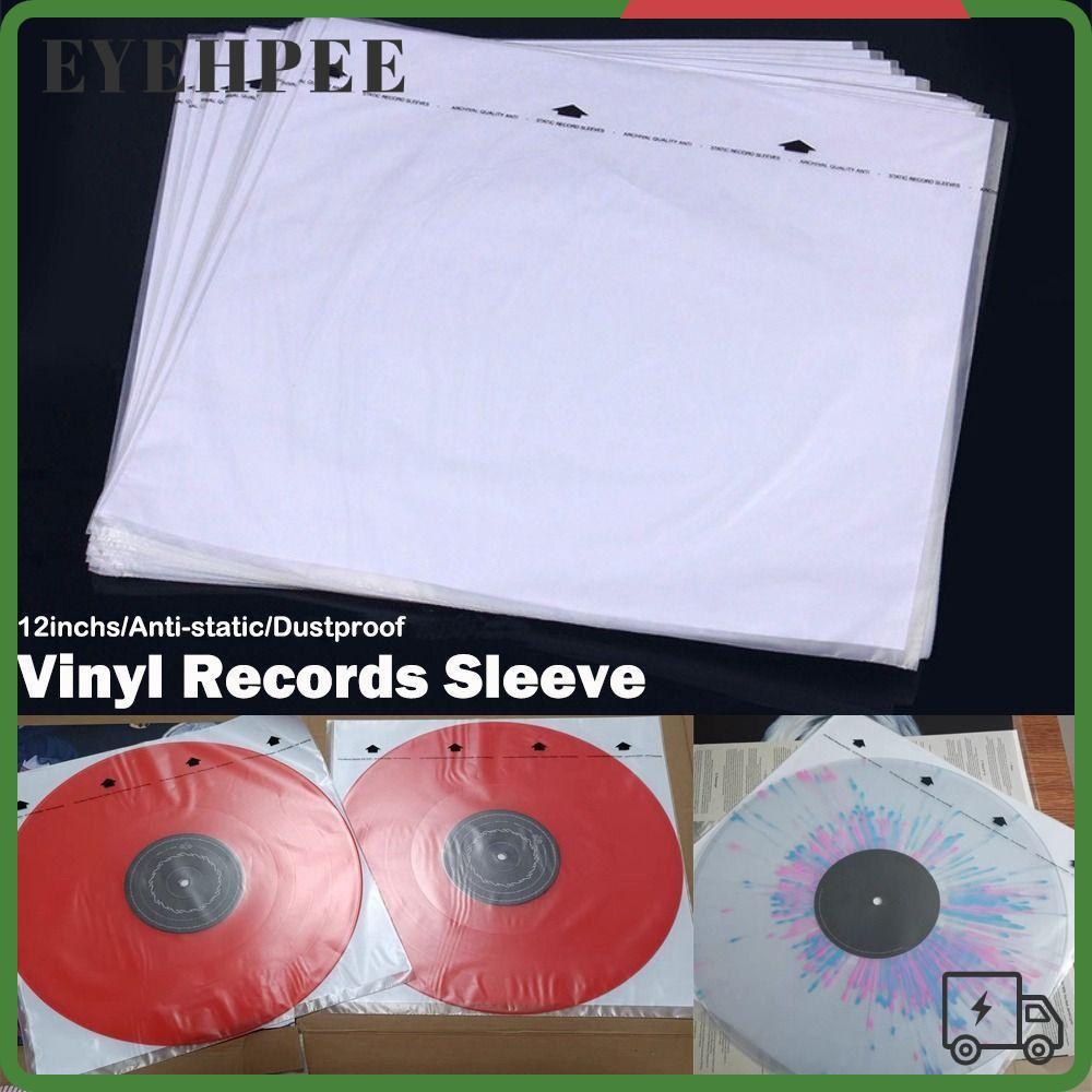 SERENDI LP Vinyl Record Cover, Resealable White Vinyl Record Storage Bags