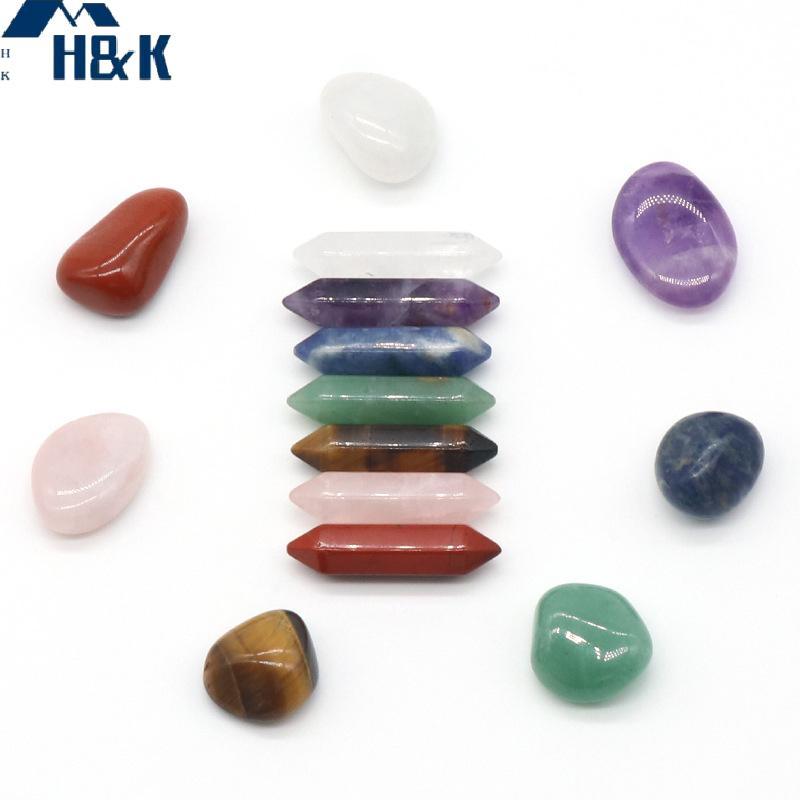 [H&K] 14 ชิ้นเจ็ดจักรพลังงาน Healing Stone คริสตัลธรรมชาติอัญมณีเครื่องประดับของขวัญ {th}