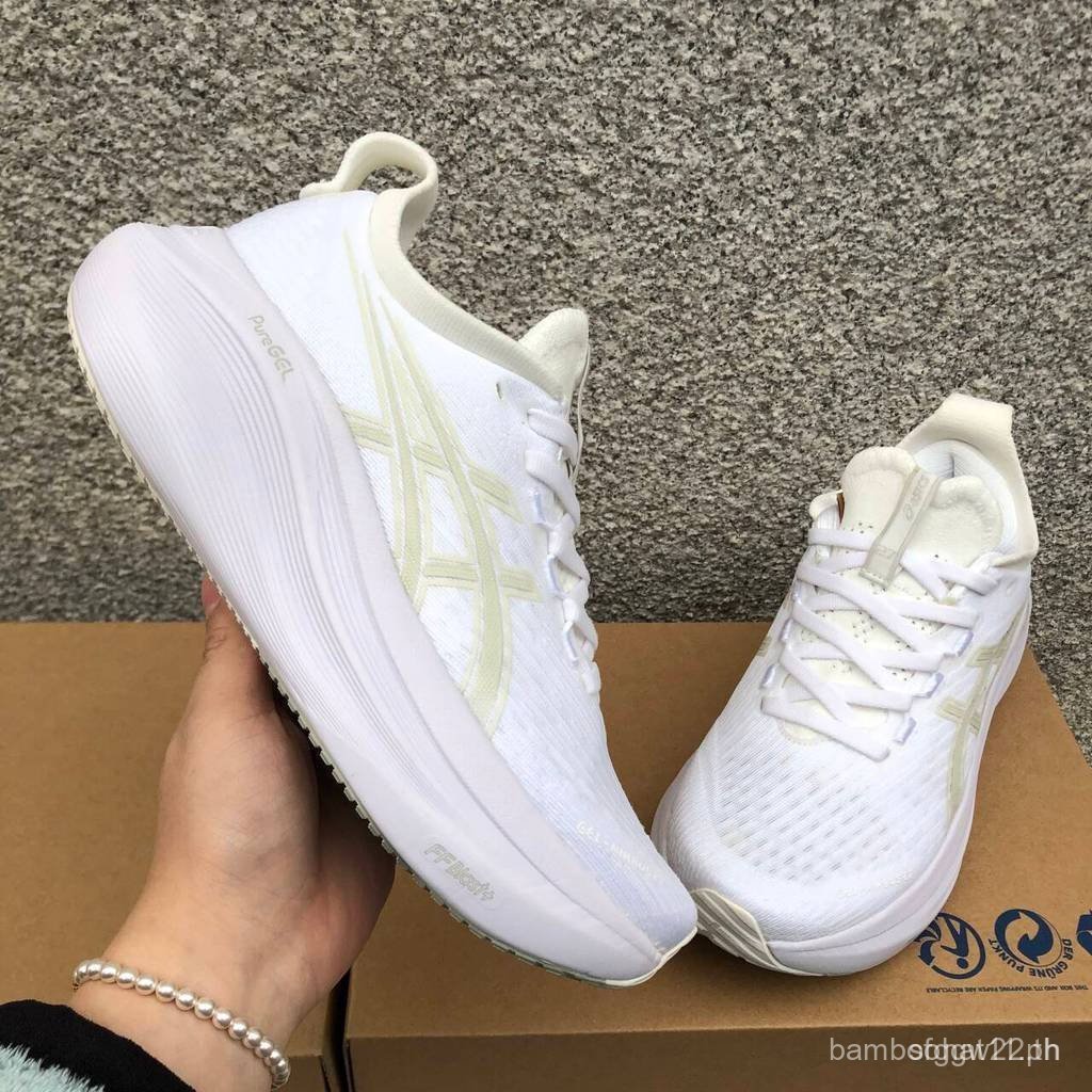 ASICS Gel Nimbus 27 รองเท้าวิ่งผู้ชายและผู้หญิงรองเท้าผ้าใบสบาย Jogging Gym Professional รองเท้าวิ่ง