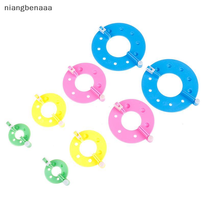 (niangbenaaa) 8PCS 4 ขนาด Fluff Ball Weaver PomPom Maker ถัก Loom Kit ใหม่