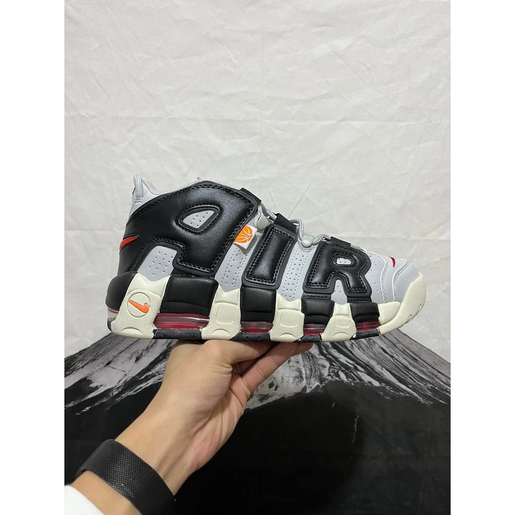Nike Puffy Grey Black Orange All-Match Daily Fashion Casual Shoes Commuter รองเท้าผ้าใบอินเทรนด์ Dai