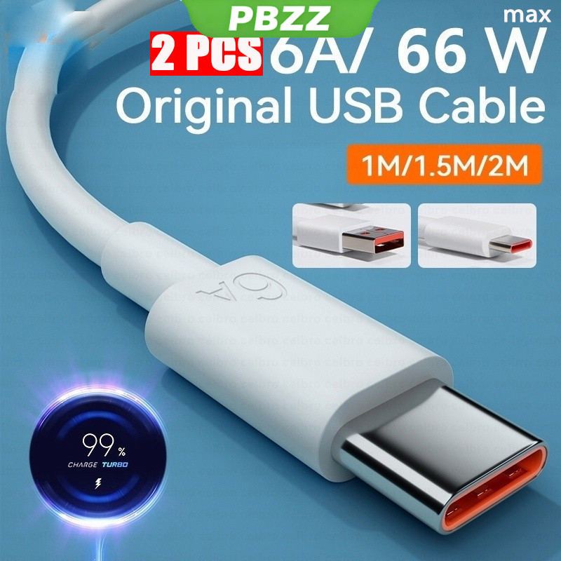 PBZZ PBZZ สําหรับ vivo Y21S VIVO Y21T VIVO Y33s 6A Usb Type C สายชาร์จสูงสุด 66W Turbo Tipo Fast ชาร