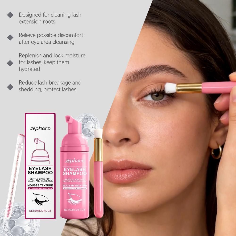 ชุดแชมพูขนตาสําหรับต่อขนตาชุดอ่อนโยน Lash Mousse Cleanser เครื่องสําอางธรรมชาติ U3o1