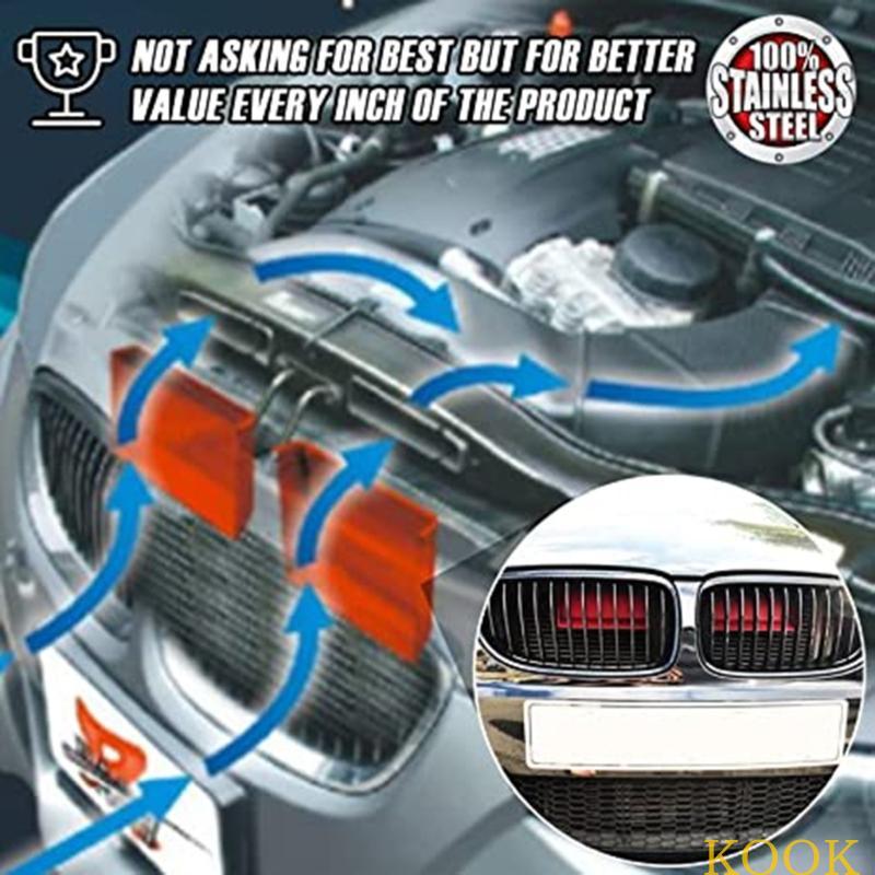 KOOK Dynamic Air Flow Intake-Scoop สีดําสีแดงสีเหลืองสีฟ้าสําหรับ E90 91 E92 E93 E84 2 ชิ้น