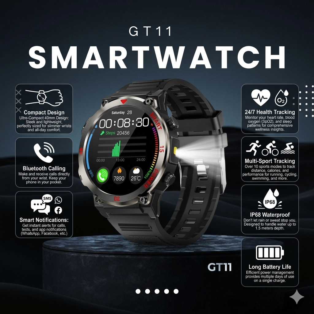 สมาร์ทวอท์ชกลางแจ้ง 40 มม.บลูทูธฟิตเนส Tracker กีฬานาฬิกา Jam Tangan Pintar กันน้ํา GT11 H11 Smartwatch สําหรับ Android iOS