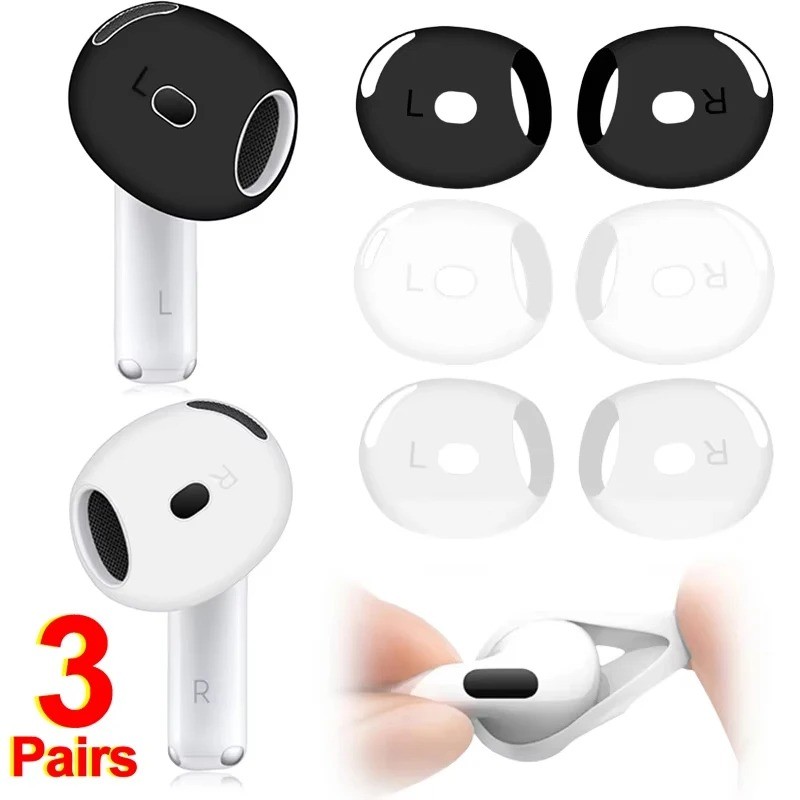 3 คู่ซิลิโคนหูฟัง Eartips หูสําหรับ Apple AirPods 1 2 3 4 เปลี่ยน Anti-Slip เคล็ดลับหูสําหรับ AirPods1 AirPods2 AirPods3 AirPods4 หูฟัง Ultra Thin Earbud Cover