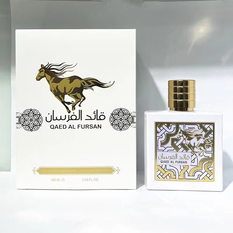 High-quality white Mustang QAED AL FURSAN Unisex perfume for men and women, long-lasting fragrance, 