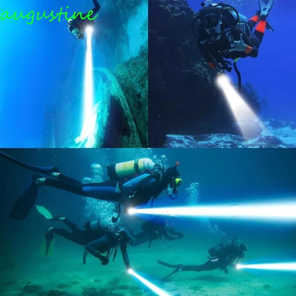 AUGUSTINE ไฟฉายดําน้ํา ชาร์จได้ IPX8 สูงสุดสำหรับการเดินป่ากลางแจ้ง