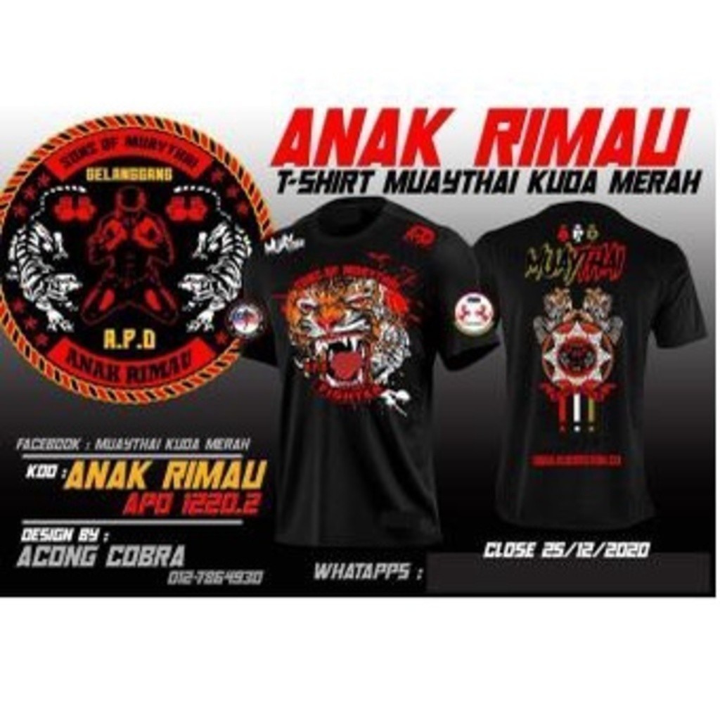 แฟชั่น 2026 SINGA MUDA - MUAYTHAI Tshirt / NAAGAAS - JERSEY MUAYTHAI I WHO MERAH TShirt Jersey