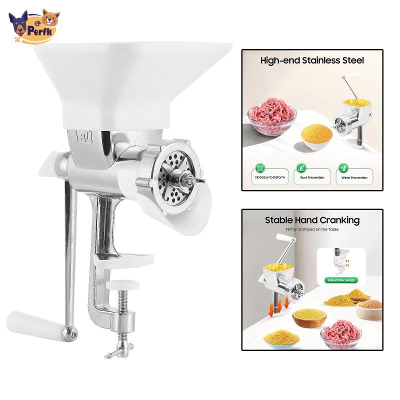 Perfk คู่มืออาหารสัตว์เลี้ยงเครื่อง Kibble สแตนเลส Ergonomic Handle, Fishing Lure Granulator Kibble 