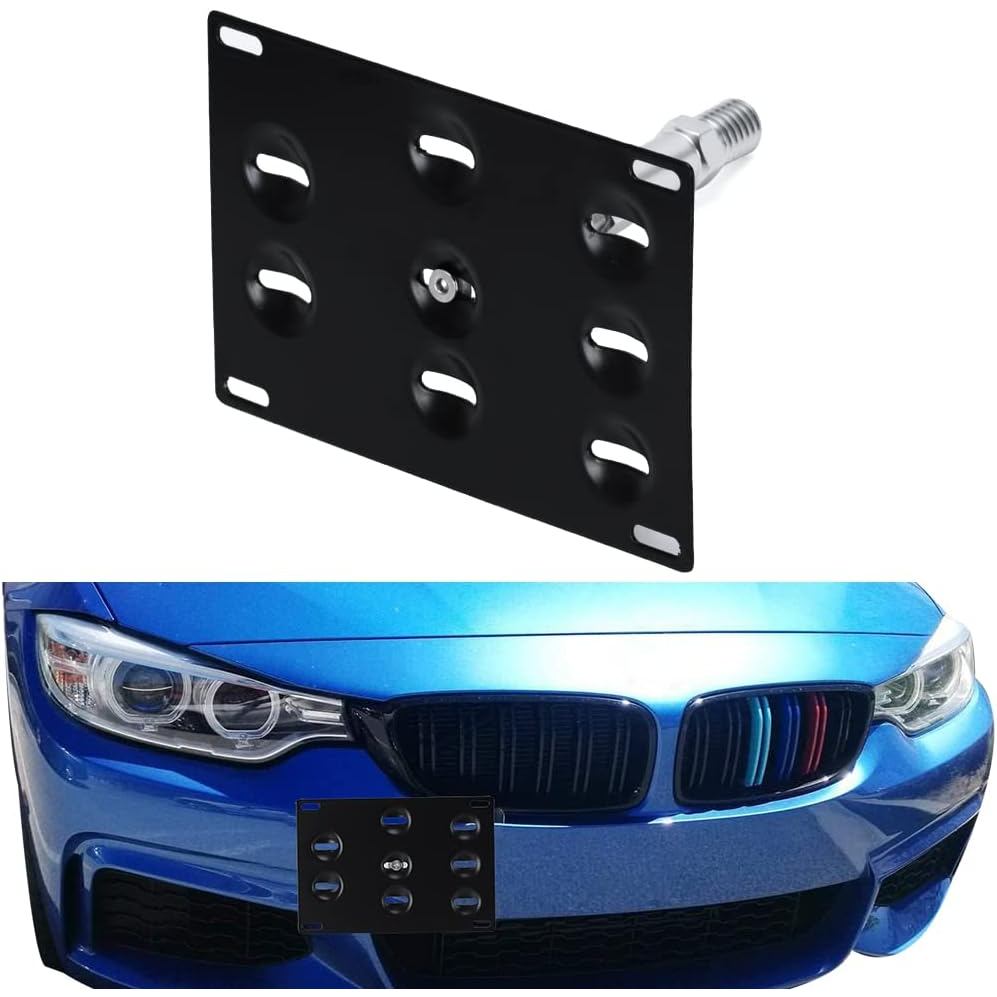 PTNHZ อลูมิเนียมกันชนหน้า Tow Hook ใบอนุญาตผู้ถือแผ่นใช้งานร่วมกับ BMW F-Series 11-on F30 F31 F10 F1