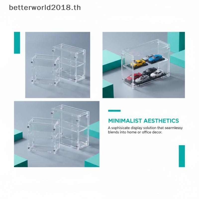 [bet] 64 โมเดลรถDiecastกล่องStaableกันฝุ่นตู้โชว์สําหรับMiniGT Tomica Collectorรถจอแสดงผลจัดเก็บ [TH