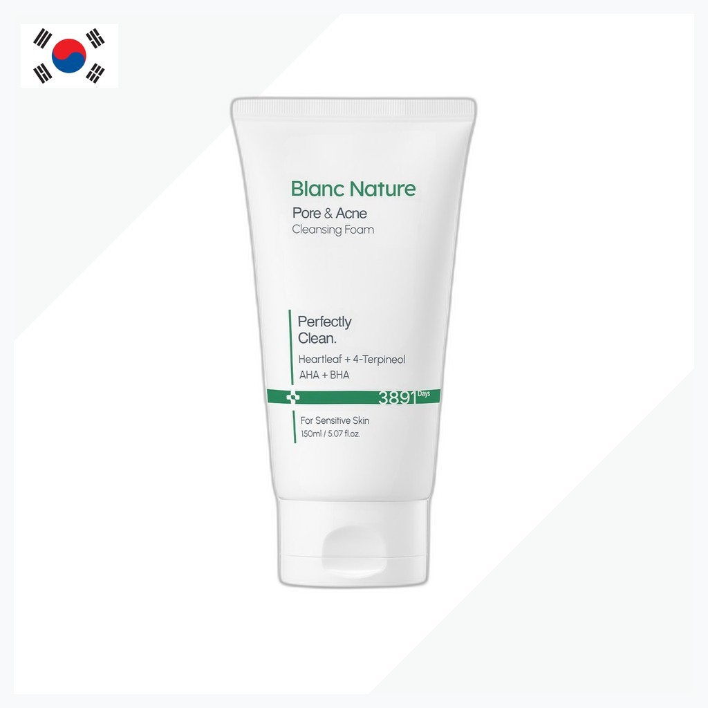 [blanc nature] โฟมล้างหน้ารูขุมขนและสิว 150ml, 1 ชิ้น / โฟมล้างหน้าเกาหลี / Acne Control โดย VALAVOL