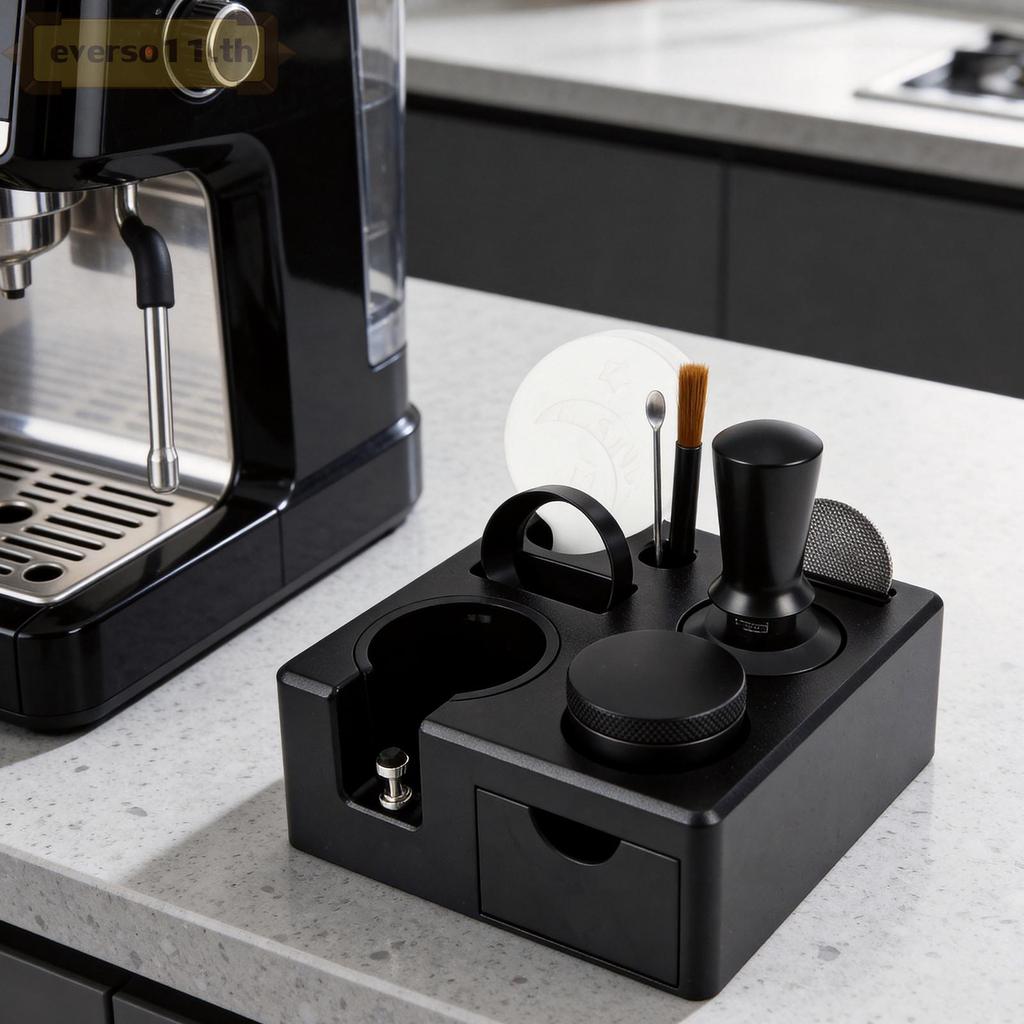9 ชิ้นอุปกรณ์เสริมเอสเปรสโซชุดมืออาชีพ 2 นิ้ว Espresso Tamper เครื่องมือพร้อมผู้จัดจําหน่ายกาแฟ Tamping Station SHOPTKC2591