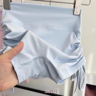 กางเกงยอก้าหญิงแบบเอวสูง มีสายคล้องเอว.Drawstring สำหรับโยคะและวิ่ง