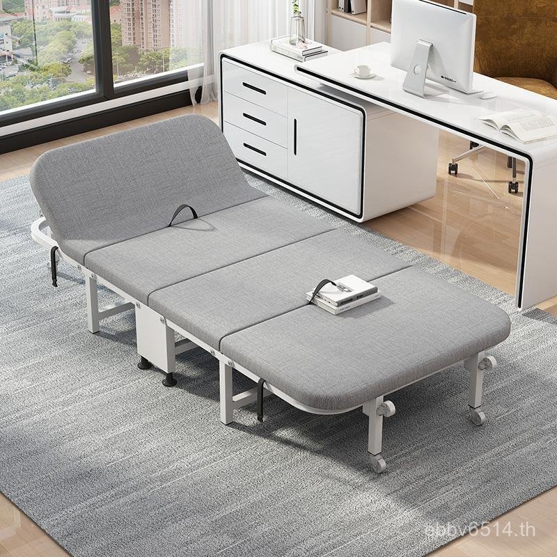 แบบพกพาพักกลางวันงีบสํานักงานเตียงสี่พับครัวเรือนเตียงเหล็กที่เรียบง่ายเดียวฮาร์ดคณะกรรมการเตียงพับข