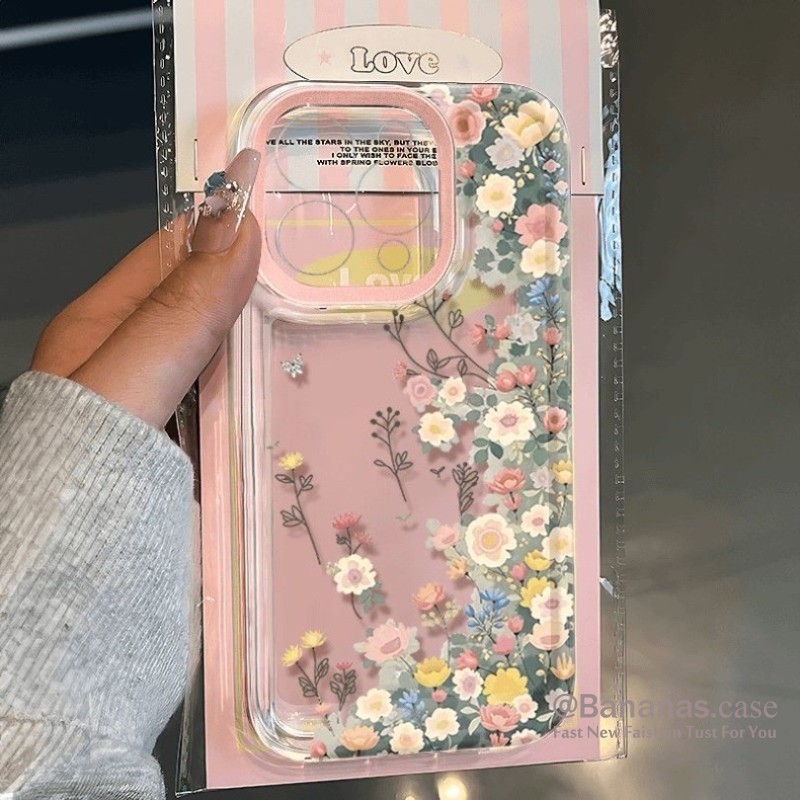 ฤดูใบไม้ผลิผีเสื้อดอกไม้ที่มีสีสันเคสโทรศัพท์สําหรับiPhone 17 16 15 14 13 12 11 Pro Max X XR XS Max 7 8 Plus SE2020