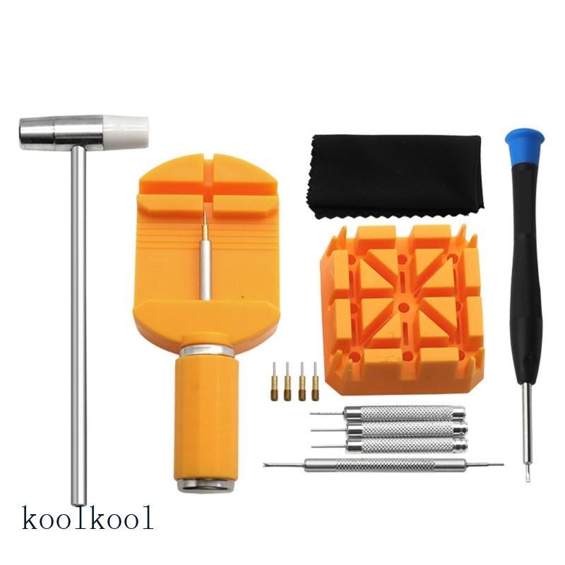 Kool Watchmaker s Essential Tool ชุดปรับและซ่อมสายนาฬิกา 19 ชิ้นพร้อมพินสแตนเลสสําหรับใช้ในบ้าน