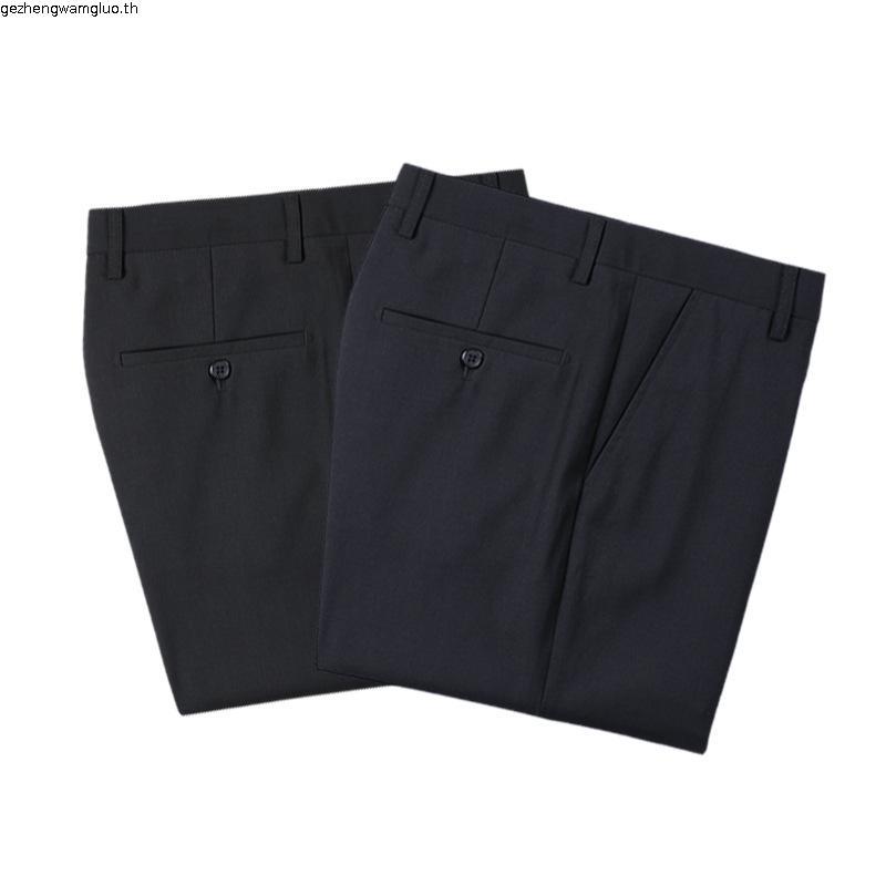 Hazard กางเกงขายาวสีพื้นมีจีบ ผ้า WOOL สีเทา