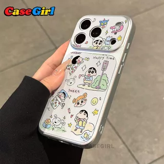 เคสไอโฟน IPhone 15 16 11 14 13 17 12 Pro Max 14 16 15 Plus 15 Plus 13 11 16 15 12 Pro ลายชินจังสไตล์สวีทคูล