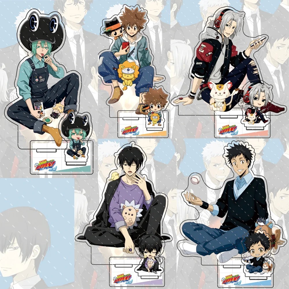 อะนิเมะ Standee รุ่น Katekyo Hitman Reborn 15 ซม.อะคริลิคโต๊ะศึกษาตกแต่ง Tsunayoshi Hibari Kyoya Rokudo Mukuro