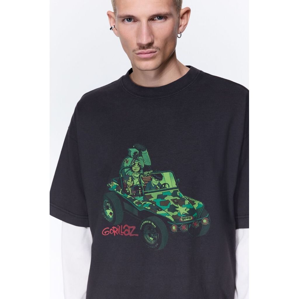 H&M(เอชแอนด์เอ็ม) เสื้อยืดทรงโอเวอร์ไซส์ Men Oversized Fit T-shirt 1159823_16