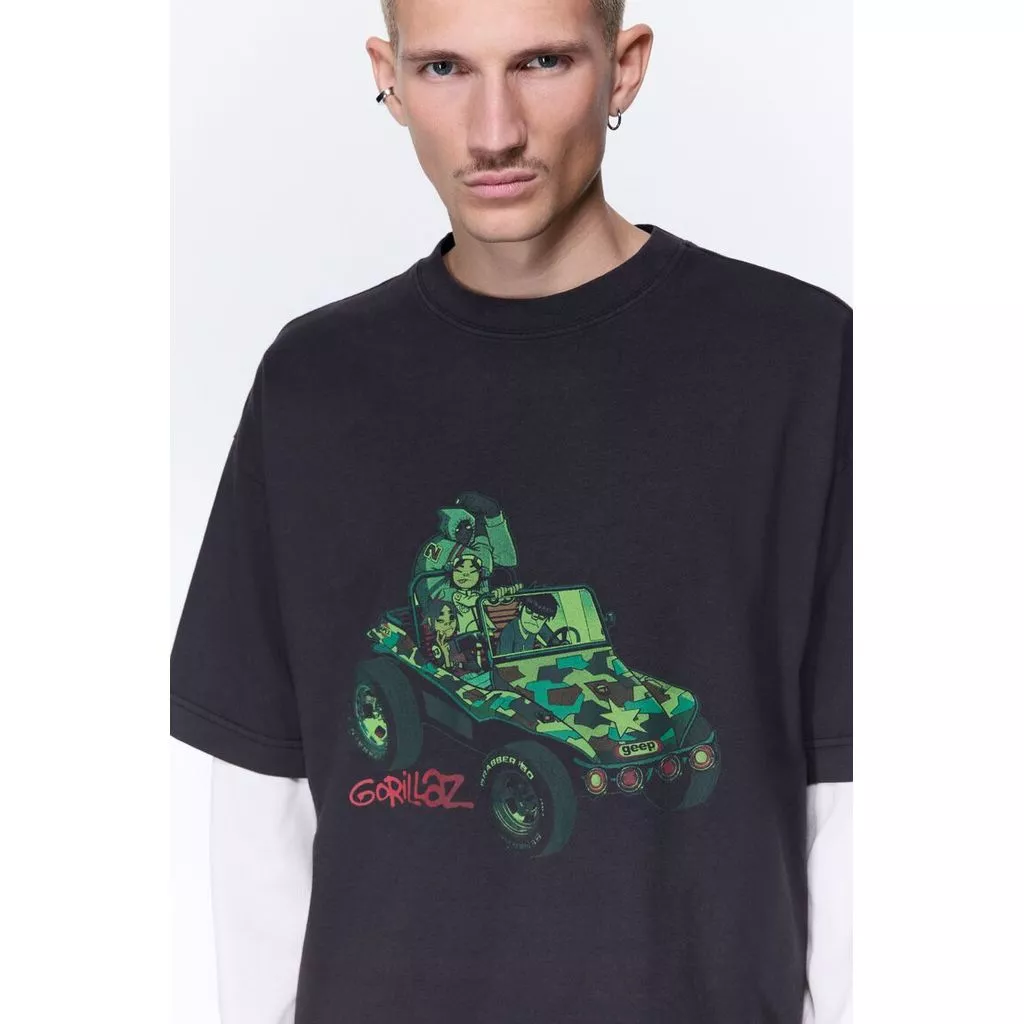 H&M(เอชแอนด์เอ็ม) เสื้อยืดทรงโอเวอร์ไซส์ Men Oversized Fit T-shirt 1159823_16
