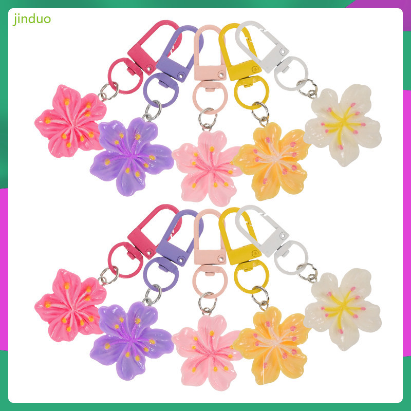 20 ชิ้นพวงกุญแจดอกไม้ตกแต่งน่ารักพวงกุญแจ Cherry Blossom 6.60X3.00X0.70 ซม.jinduo