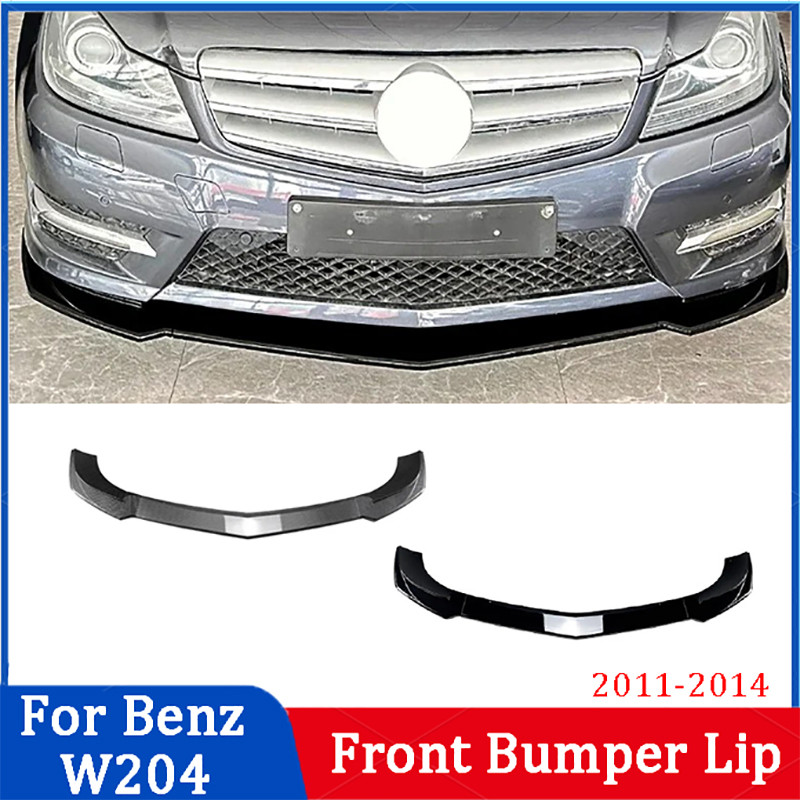 สําหรับ Benz C Class W204 S204 Facelift 2011-2014 AMG Line Sport สไตล์รถกันชนหน้า Lip Splitter สปอยเ